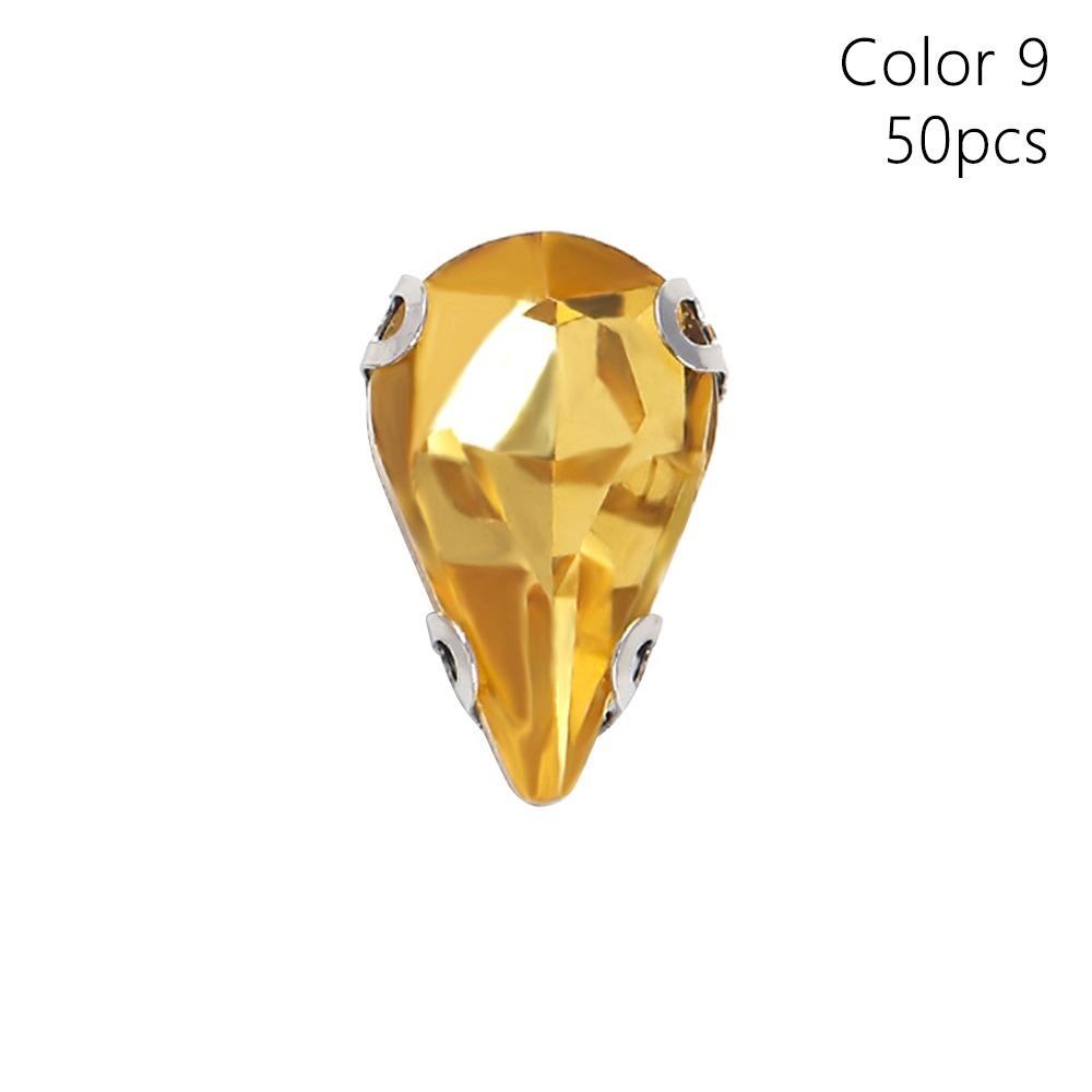 50 szt./Opakowanie Z Srebrnym Mocowaniem Kryształowe Kamienie Szklane Diamentowe Koraliki Ozdoba DIY Ubrania Odzież Buty