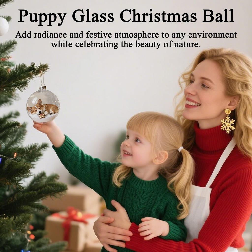 Christmas Ball Ornaments Shatterproof Hangable Decoration Transparent Dog Balls For Tree For Shopping Mall Bedroom Window Store