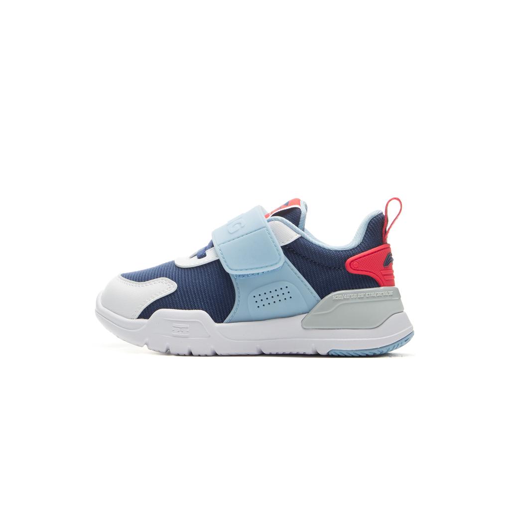 Li Ning Kids Sports Lifestyle Series Antibacterial Comfortable Casual Shoes Kids Casual Shoes Deep-Navy Aurora-Blue Standard-White YKNU118-3