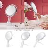 MILEDUO Handheld Makeup Mirror with 1x and 10x Tabletop Stand Round Cosmetic Clear Mirror, Double-Sided Magnification, Handle-Mounted Double-Sided
