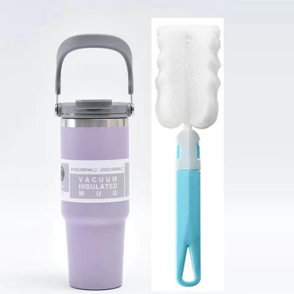 Cană izolată prin vid de 900 ml/30 oz, Material Tritan fără BPA, Potrivită pentru Toate Modelele de pe Piață, cu Mâner și Capac Etanș