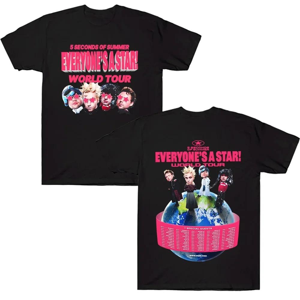 Seconds of Summer EVERYONE'S A STAR! T Shirts 5SOS World Tour 2026 Tshirts Summer Fan Oversized Male Female Short Sleeves Casual
