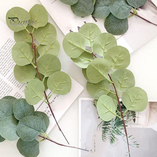 Fake Leaves for Flower Arrangements Artificial Eucalyptus Stems Real Touch Faux Greenery Branches Realistic Branch Vase Wedding Bouquet Arrangement