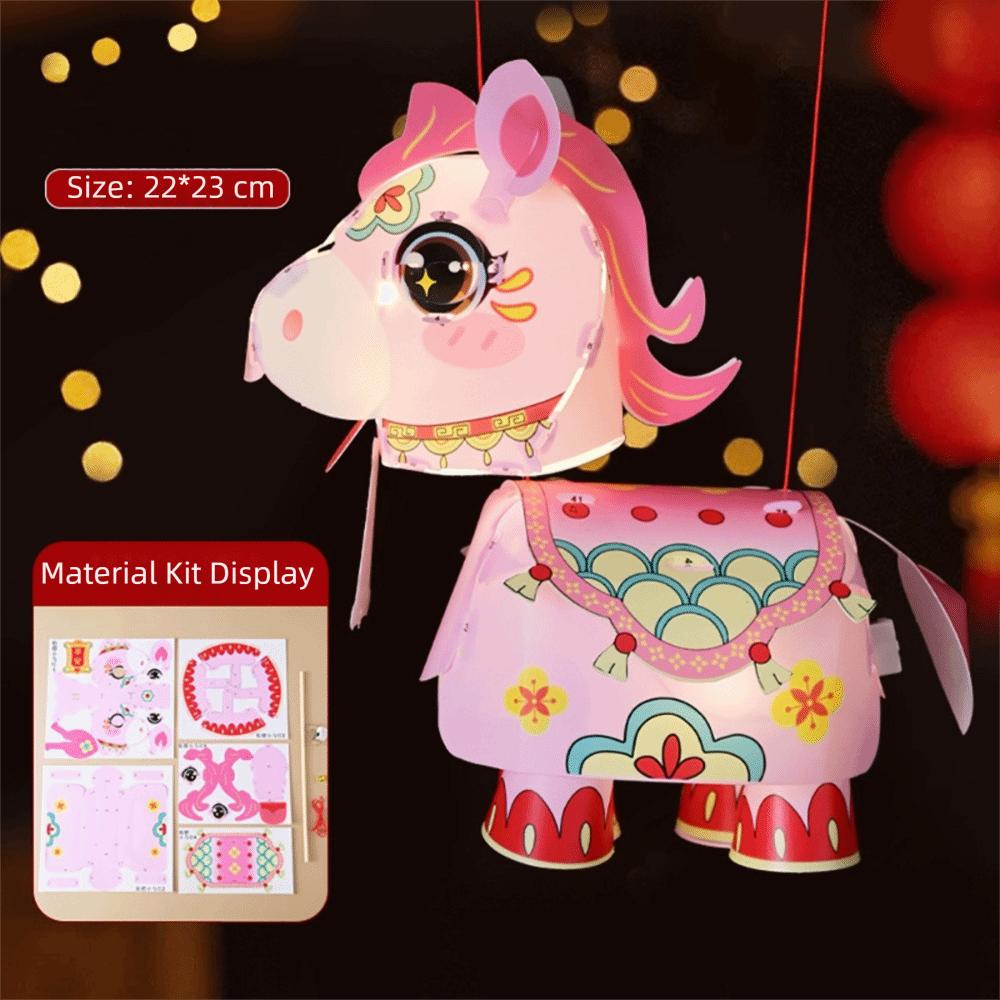 Dancing Lion Chinese New Year Lantern Cartoon Horse New Year Hanging Lantern Spring Festival