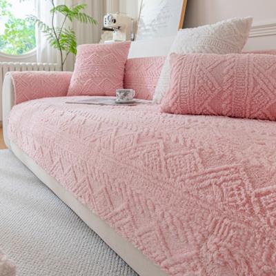 Living Home Non-slip Sofa Cushion Couch Sofa Covers  Winter Shu Velveteen Slipcover Thick Furry Keep Warm Sofa Mats