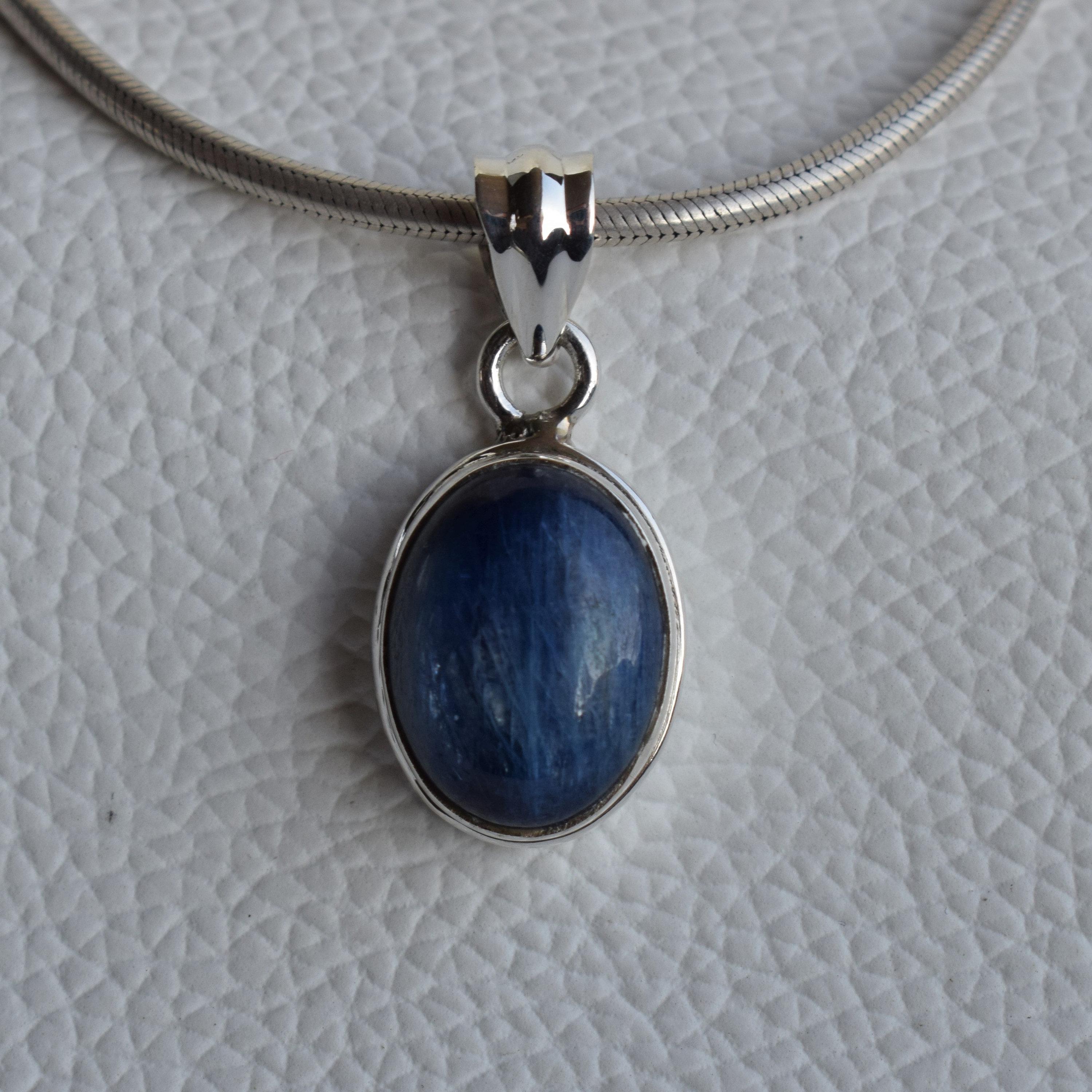 Natural Kyanite Pendant, Handmade Pendant for