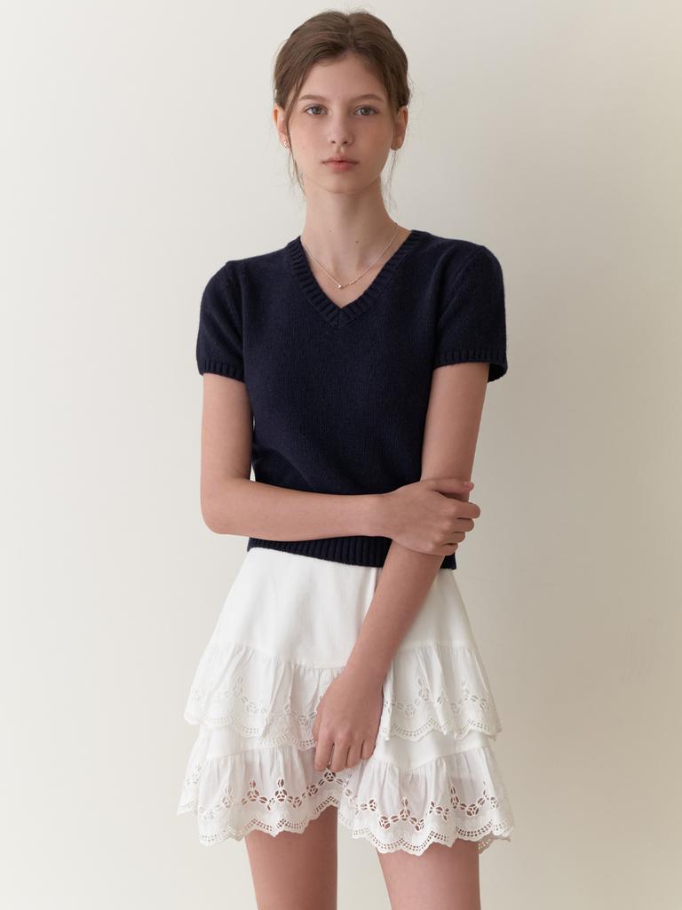 Liel Fav Half V Knit (Navy)