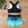 Women's Split Fashion Sexy Bikini Print With Breast Pad Without Bracket Swimsuit