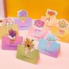 10pcs 3D Bouquet Creative Greeting Card Flower Shop Birthday Wishes Small Cards Teacher's Day Thank-you Card