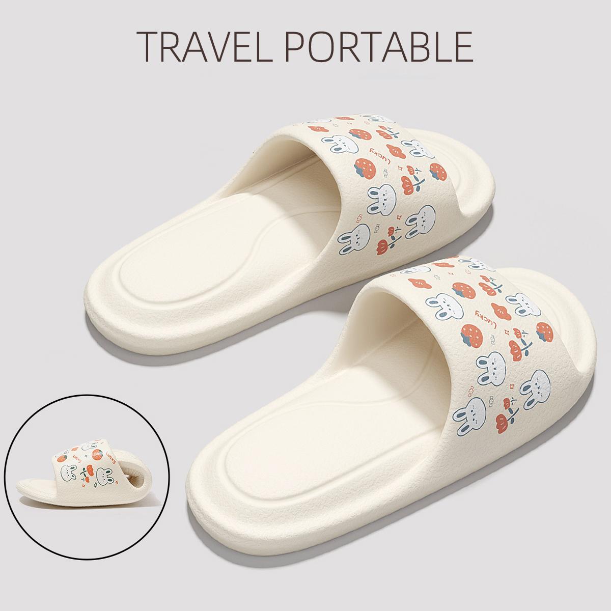 

Мультяшные складные тапочки женские для девочек плавание нескользящие пляжные тапочки одноразовые для путешествий в отеле портативные горки милый кролик 40-41