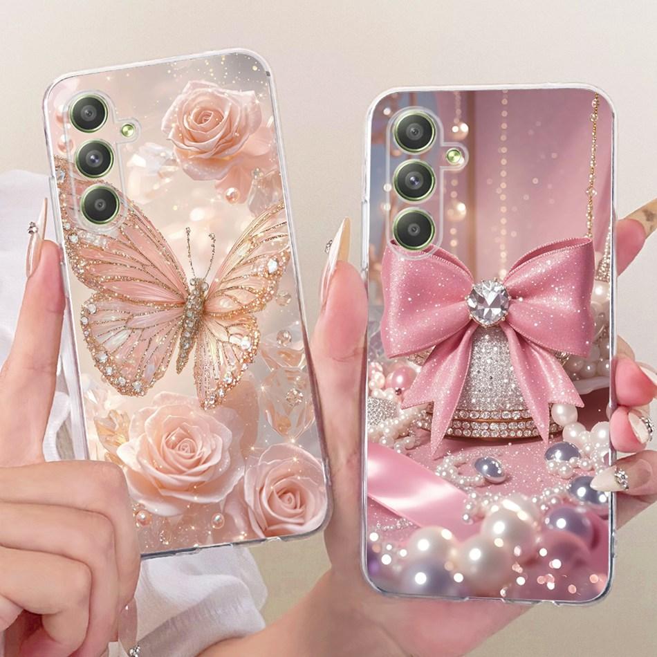 For Samsung Galaxy A54 Cute Flower Butterfly Cat Painted Case For Samsung A54 5G SM-A546B Soft Silicone TPU Phone Cases