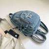 Bolso de Pecho de Mezclilla Gran Capacidad Bolso Cruzado para Mujer Viajero Múltiples Compartimentos Mochila de Estrella de Cinco Puntas