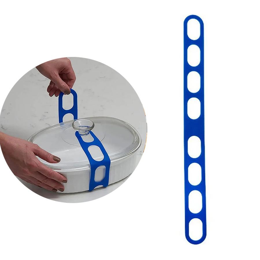 

54cm Reusable Lid Strap Silicone Elastic Band Universal Pot Lid Holder for Lunch Box Strap Elastic Band Outdoor Tableware Tool синий