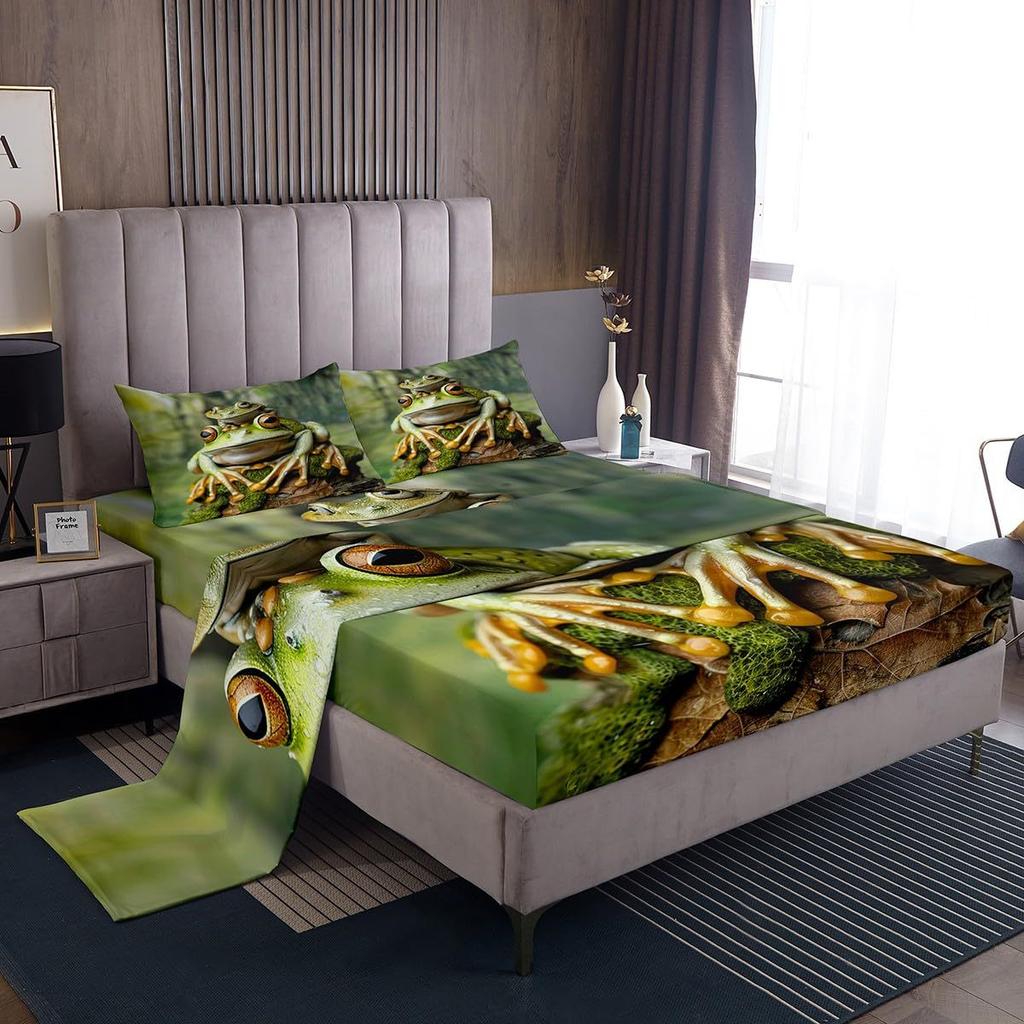 Ocean Submarine Creature Pattern Mattress Four-Piece Bedding Set Bedroom Dormitory Bedding Decoration