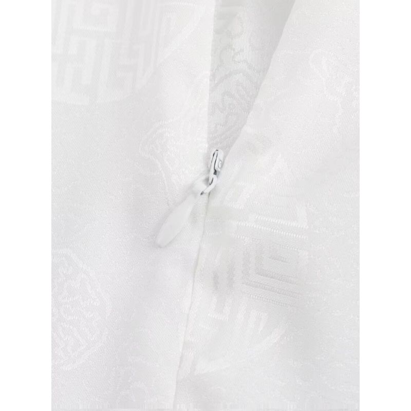 Kaslead New Arrival Women's Fashion Style Buckle Stand-up Collar Slim Fit Puff Sleeves Shoelace Women's Dress