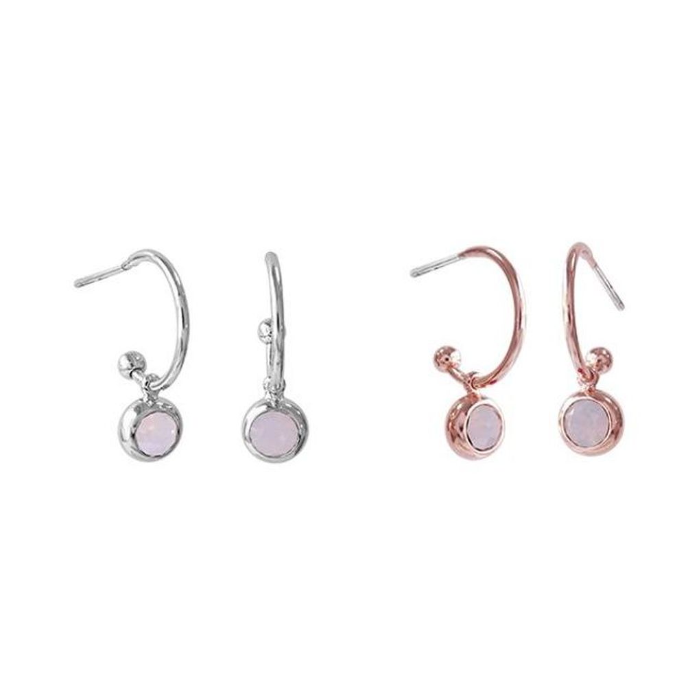 

E370 4mm Rose Opal Austrian Crystal Earrings rose gold