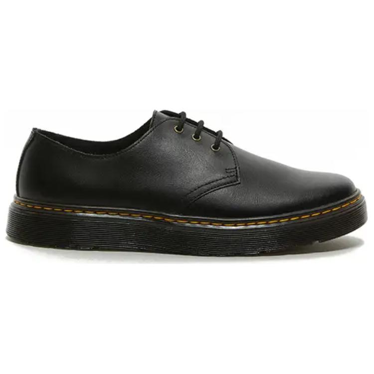 Dr. Martens Leather Versatile Comfortable Fashion Low-Top Casual Shoes Unisex Casual Shoes Black 26118001