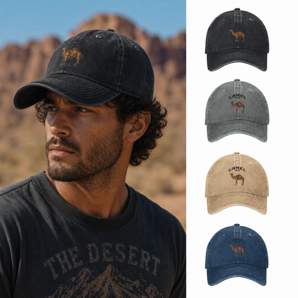 Breathable Dad Hat Curved Brim Distressed Hat Vintage Camel Print Baseball Cap For Men Women