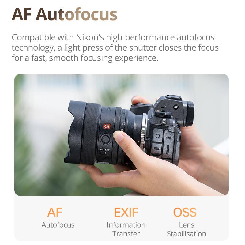 Viltrox E-Z Booster Lens Mount Adapter Auto Focus for Sony E-mount Lens Adapter To Nikon Z-mount Series Mirrorless Camera Z5 Z50