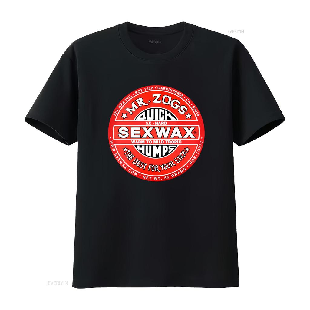 T-shirt da Surf Mr Zogs Sexwax da Uomo Taglia Media Nera 100% Cotone Quick 5X Hard Calda a Leggermente Calda Design Tropic Humps vintage