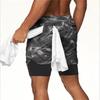 Pantaloncini Sportivi da Uomo a Doppio Strato Traspiranti ad Asciugatura Rapida per Fitness Estivo
