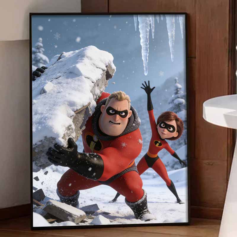 Disney Diamond Art Painting Kit 5D Diamond Painting The Incredibles Dot Art Gemstone Crystal Art Paint Diamond Home Wall Decor