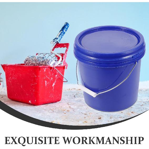 ARTIBETTER Plastic Paint Bucket with Handle and Lid Round Storage Container for Paint Multi-Purpose Use Portable Design for Outdoor Activities