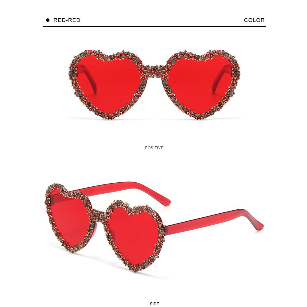 Borderless Heart Sunglasses Broken Heart Design Love Heart Sunglasses Party Eyewear Sparkling For Party Unisex Gifts