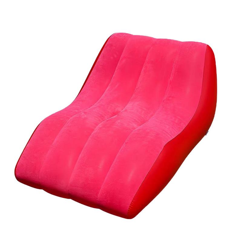 Inflatable S-Shaped Lazy Lounger: Foldable Indoor/Outdoor Flocked Sofa for Relaxation