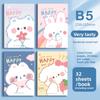 Cute Cartoon B5 Notebook Student Thickened Notepad Sewing Soft Surface Copy Car Line Book Horizontal Line Office A5 Book