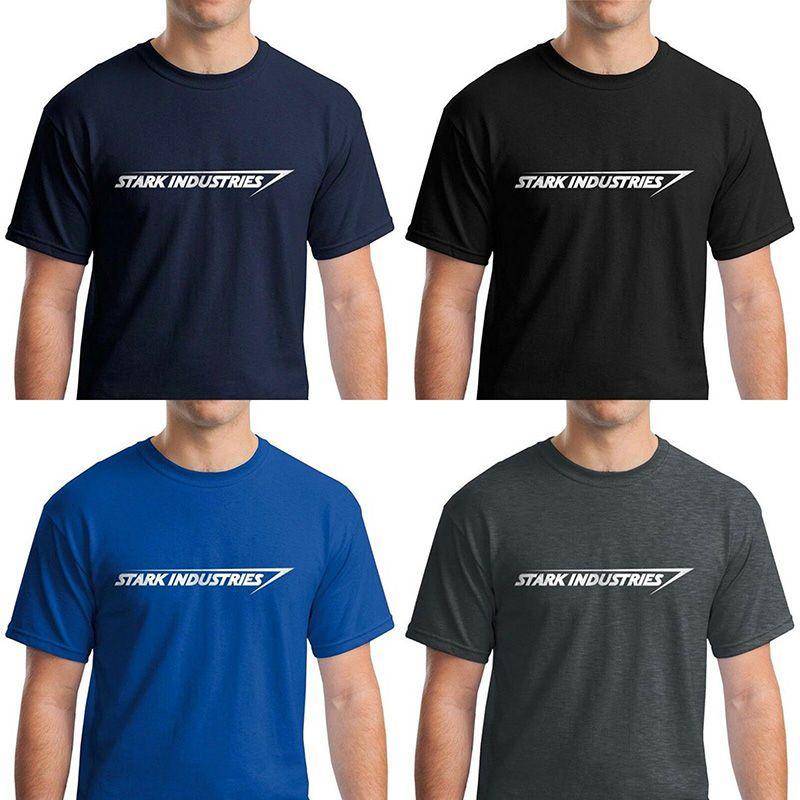 Premium Cotton Blend Iron Man Stark Industries Short Sleeve T-shirt For Avengers Fans