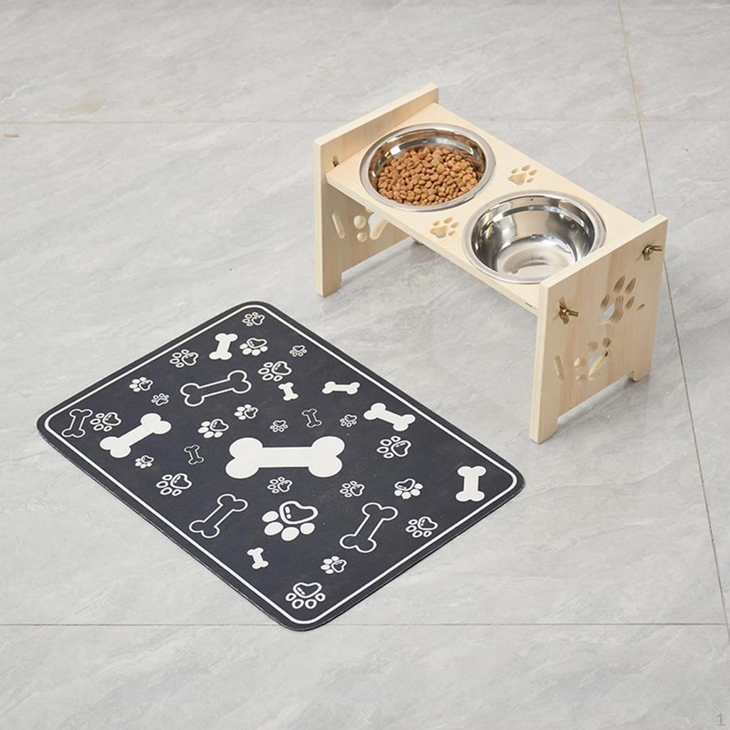 Elevated Cat Bowls Feeding Puppy Dishes Portable Pet Food Feeder Raised Station