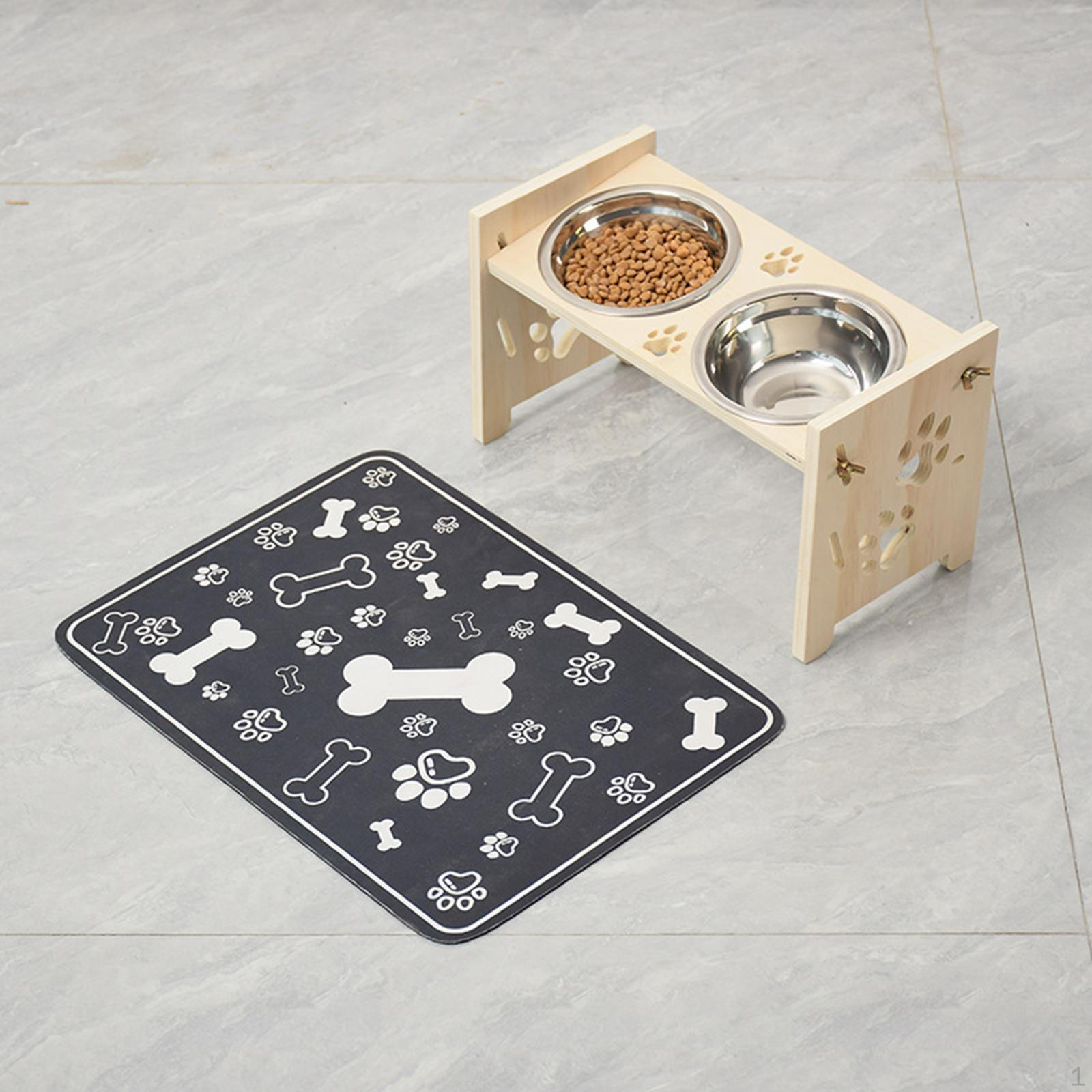 

Приподнятые кошачьи миски для кормления, щенячьи миски, портативная кормушка для домашних животных, приподнятая станция Wooden color