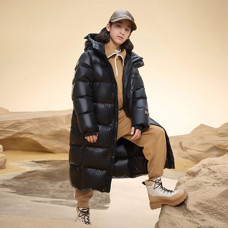 Gaofeng Black Gold Kids' Extended Hooded Goose Down Jacket