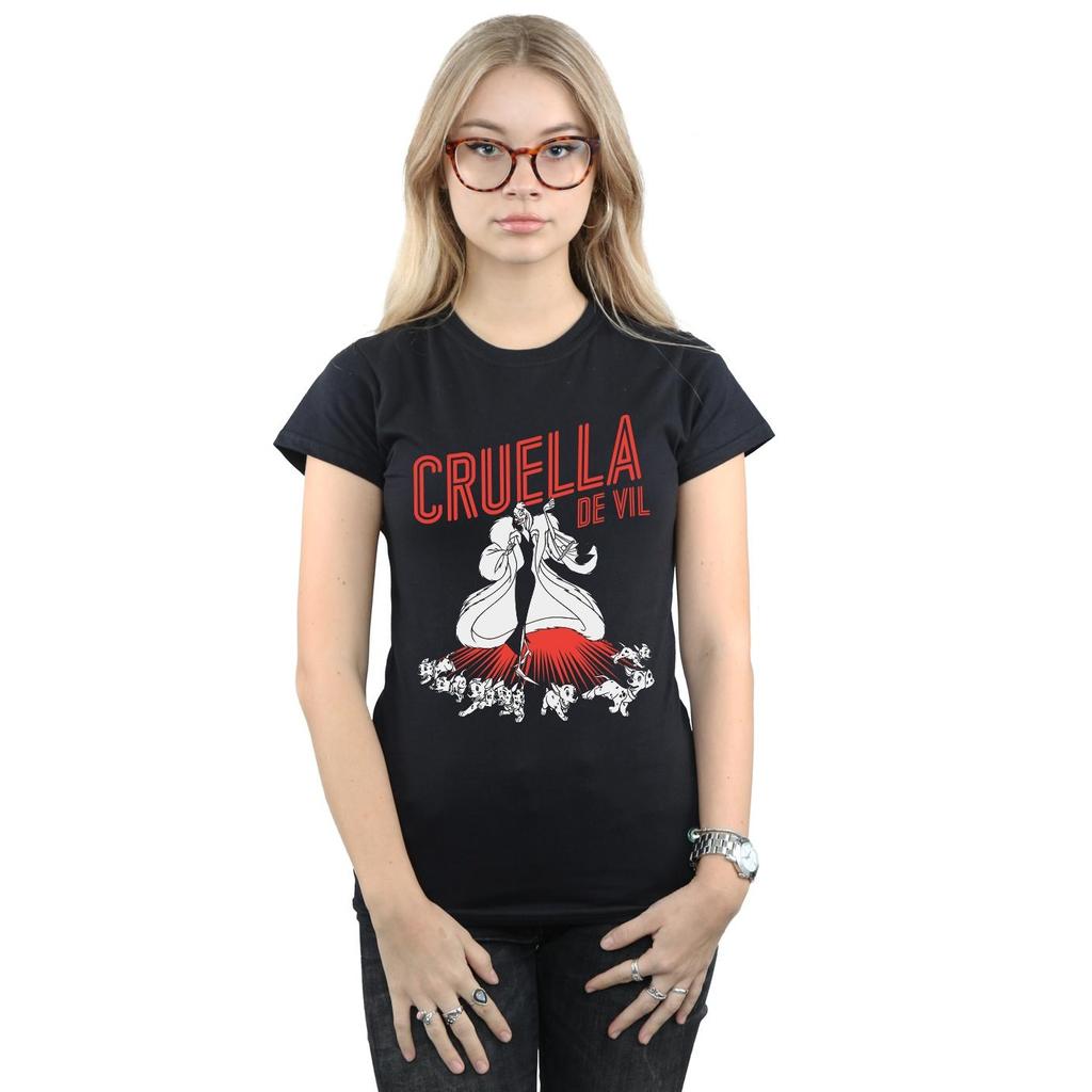 Disney Womens/Ladies Cruella De Vil Dalmatians Cotton T-Shirt