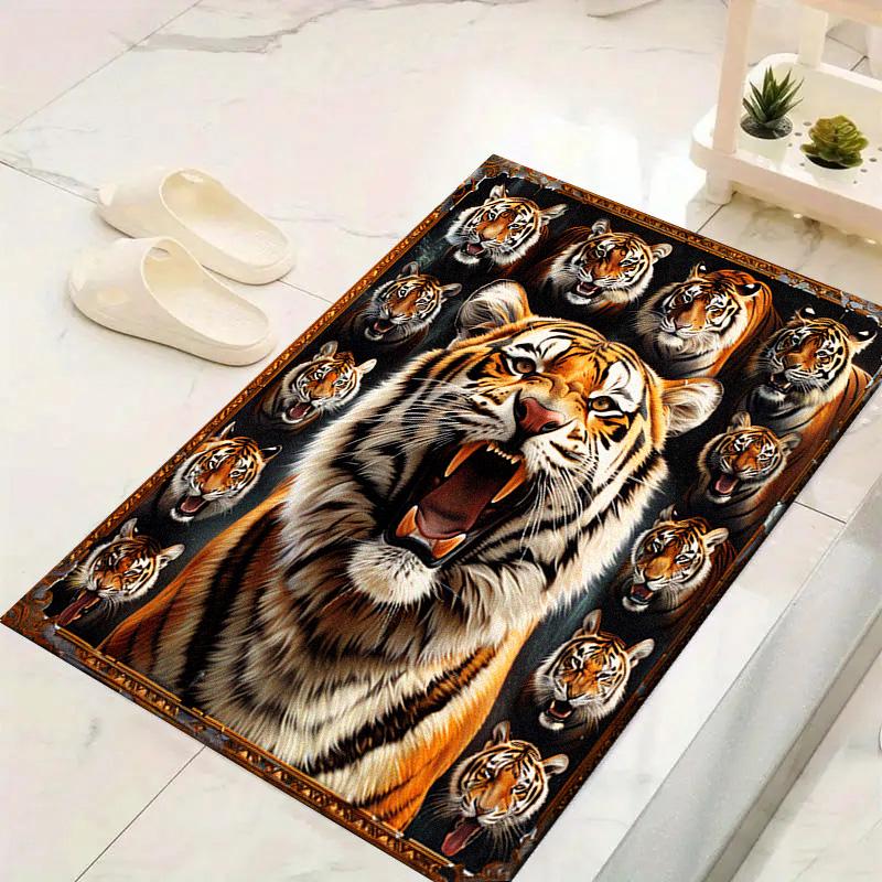 Vintage Tiger Carpet Rug for Living Room Bedroom Home Sofa Decoration,Kids play Non-slip Floor Mat