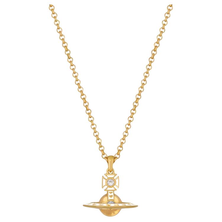 

Vivienne Westwood Nana Collaboration Classic Sphere Pattern Medium Necklace Women necklace Gold White Light-Daffodil 630203IL-02RA09 Box+Shopping Bag