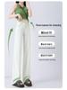 High-Waist Light Wash Wide-Leg Jeans with Frayed Edges (Summer 2025 Collection)