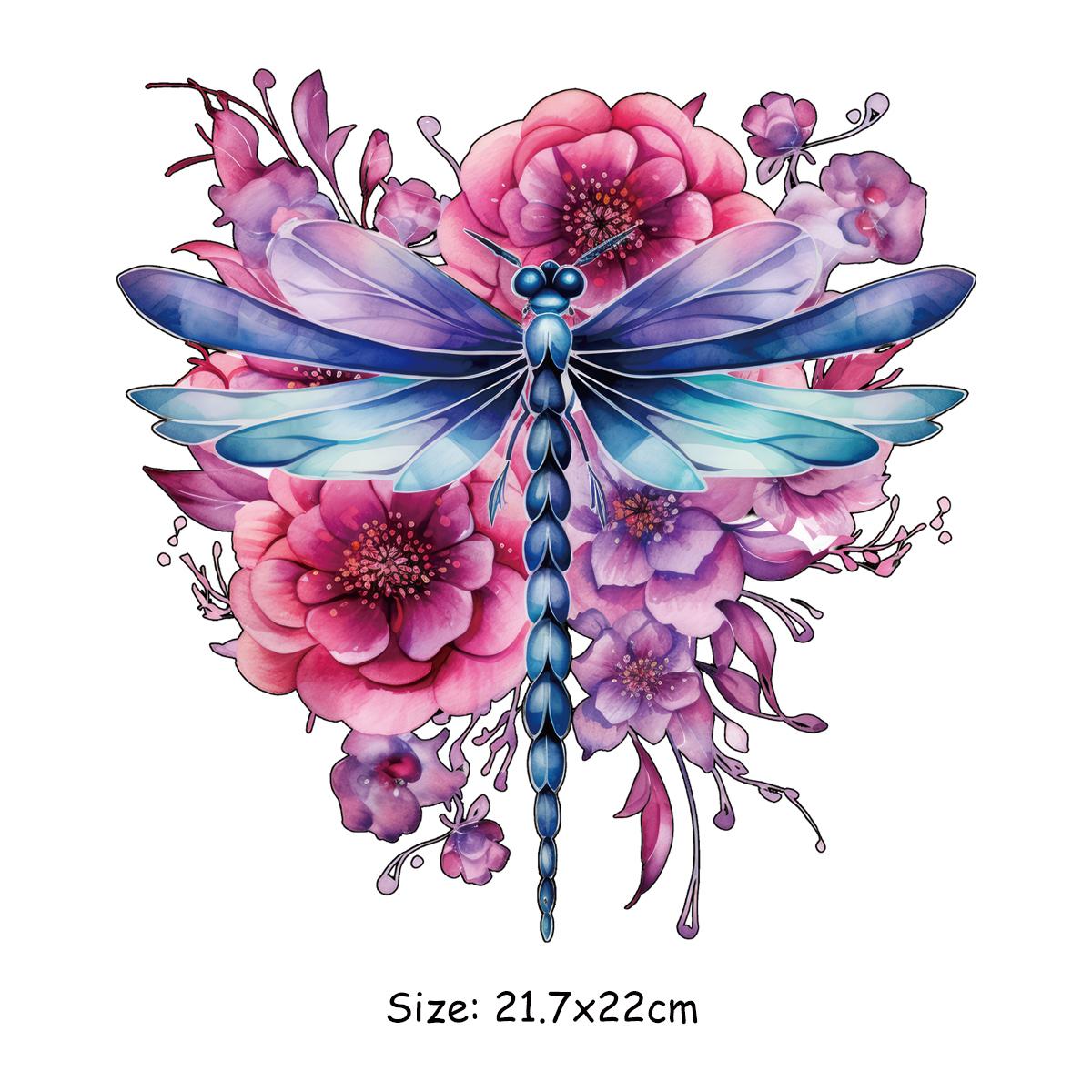 

Стрекоза Термонаклейки Цветочные наклейки A-Level Моющийся винил DIY Термопресс Толстовки Топы Аксессуары DIY Нашивки