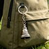 Keychain Pendant Traditional Pattern Retro Bell Design Crisp Ringing Sound Key Holder with Metal Key Ring Backpacks Suitcases Accessory