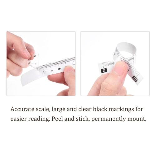 Kozelo 10-Piece Set of Self-Adhesive Tape Measures, Metric, 10cm x Left to Right Reading, Waterproof Sticky Ruler Tape, Clear