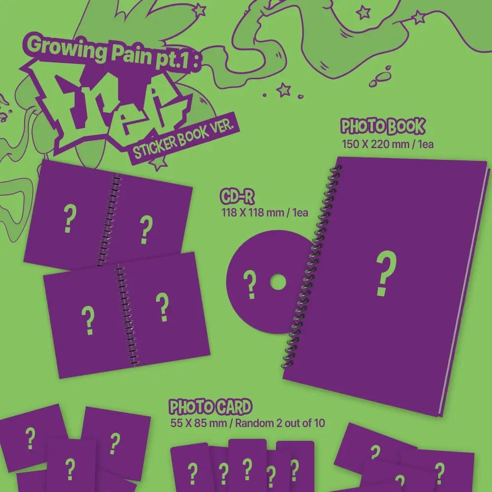 YOUNG POSSE - [GROWING PAIN PT.1 : FREE] EP Album STICKER BOOK Version