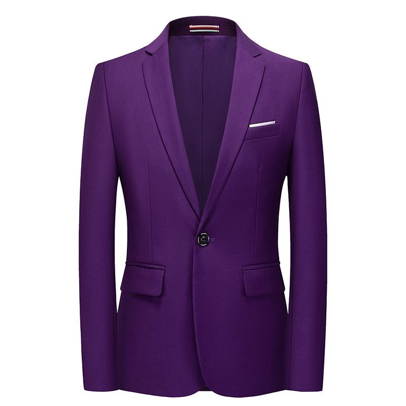 2025 Spring/Autumn Men's Solid Color Single-Button Business Casual Suit Jacket