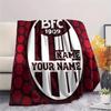 1PC Bologna Fc Custom Name Patterned Flannel Blanket Suitable For All Seasons For Home Decor Warmth And Comfort Gifts Holiday Present