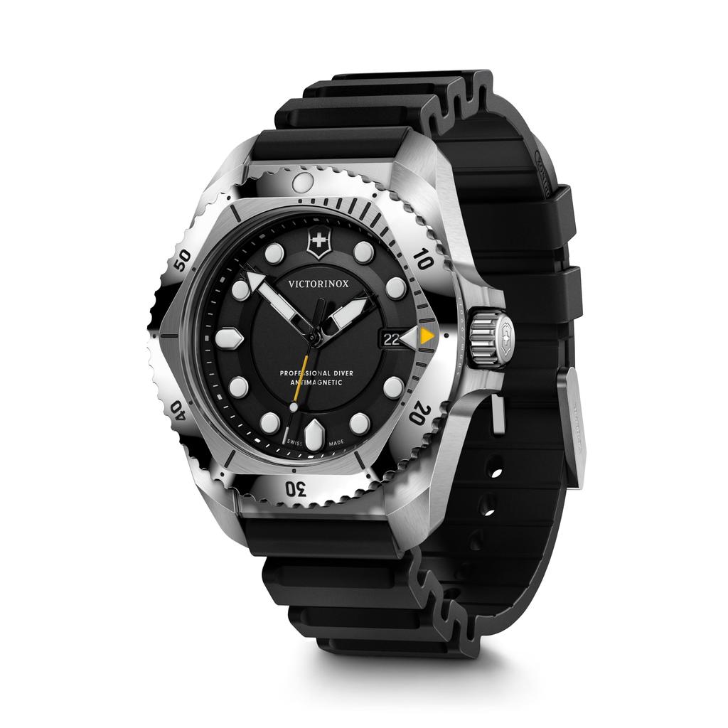 VICTORINOX DIVE PRO Stainless Steel Case Black Black Rubber Quartz Brand Black 241990 Men's Watch, (316L), Dial, Strap, Movement, Waterproof, Analog,