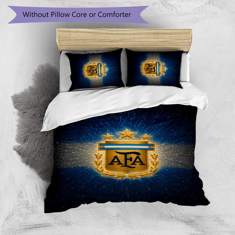 3pcs Argentina Football Pattern Bedding Set Duvet Cover Set Includes Duvet Cover &pillowcases,perfect All Season Bedroom Decoration&gift