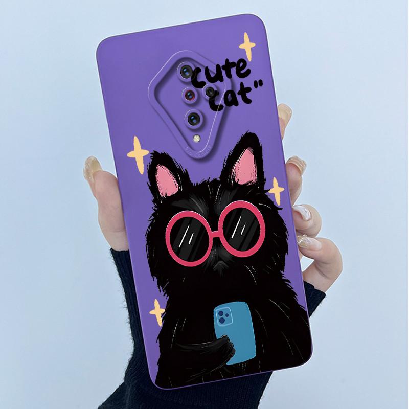 For Vivo S1 Pro Case 1920 PD1945F_EX Cover Lovely Cat Soft Liquid Silicone Matte Phone Case For Vivo X50 Lite V17 Russia Coque