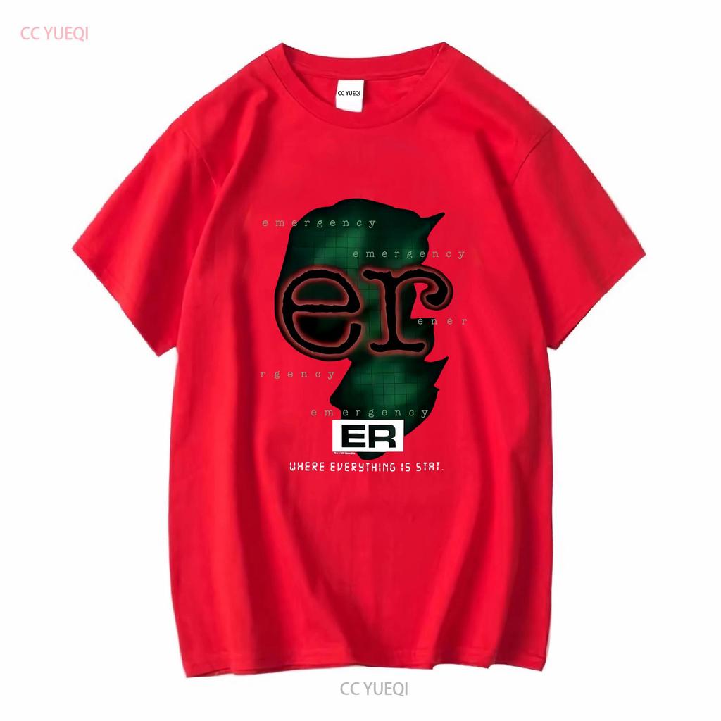 VINTAGE ER TV Show 1995 Emergency T shirt Men Medium Black 90s vintage Washed graphic homme Breathable Slightly