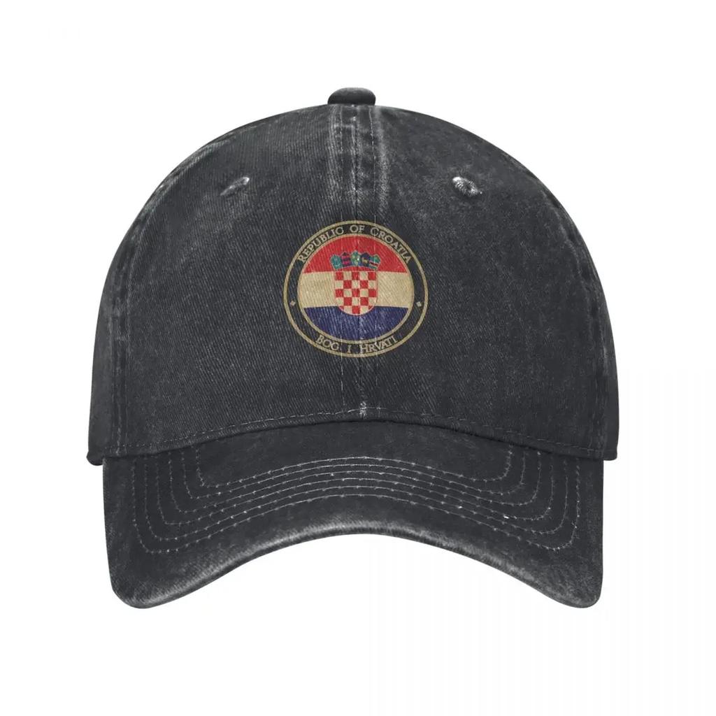 Vintage Republic of Croatia Europe European Flag Baseball Cap Military Tactical Cap Snapback Cap F Unisex Luxury Brand Womens