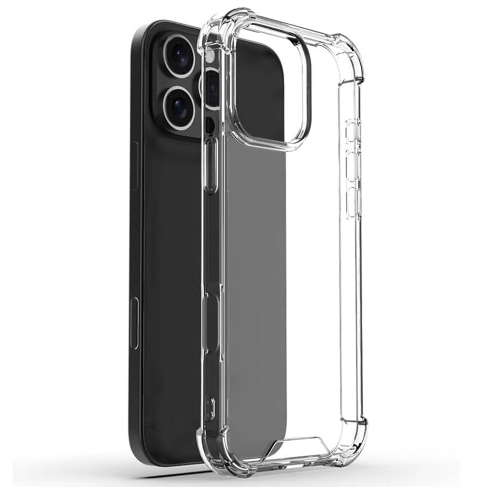 

For iPhone 16 Pro Max Clear Phone Case TPU+Acrylic 1.5mm Shockproof Back Cover Type A